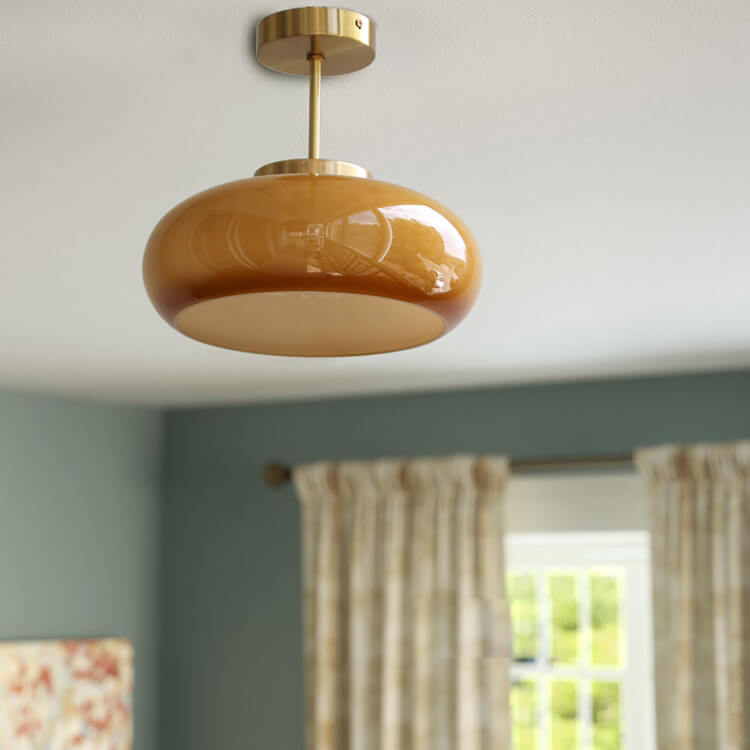 Bauhaus Glass Ceiling Light Semi Flush Mount