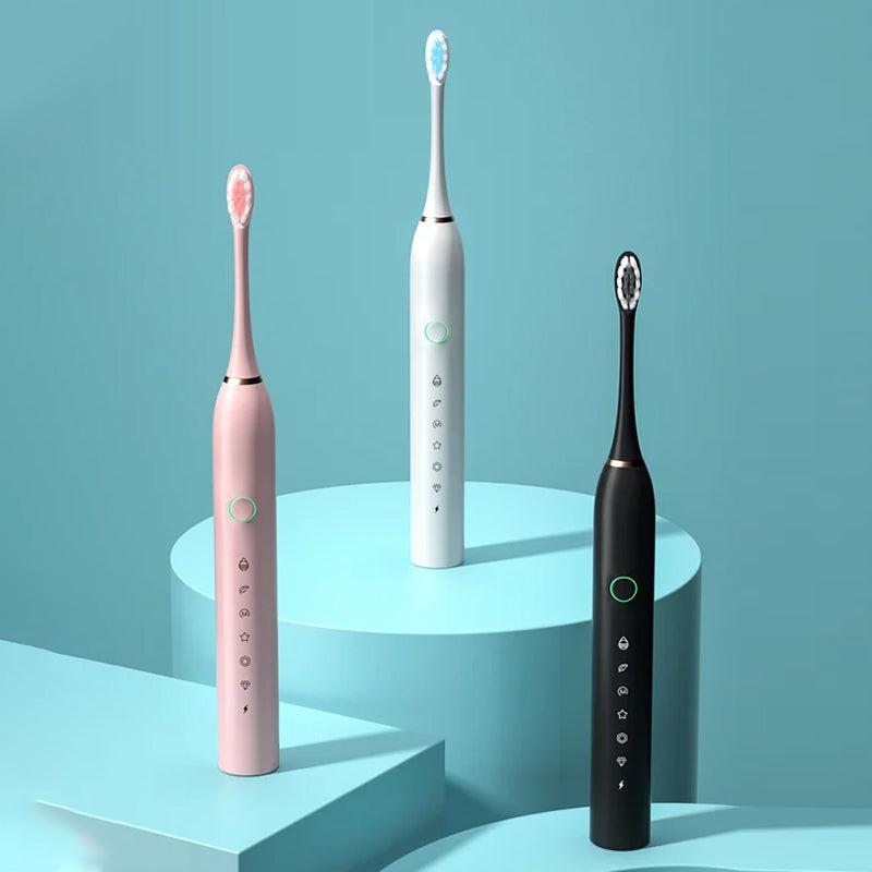 Electric Toothbrush with 40,000 VPM Sonic Motor | Two-Minute Timer and Three Intensity Levels | IPX7 Rated for Bath and Shower