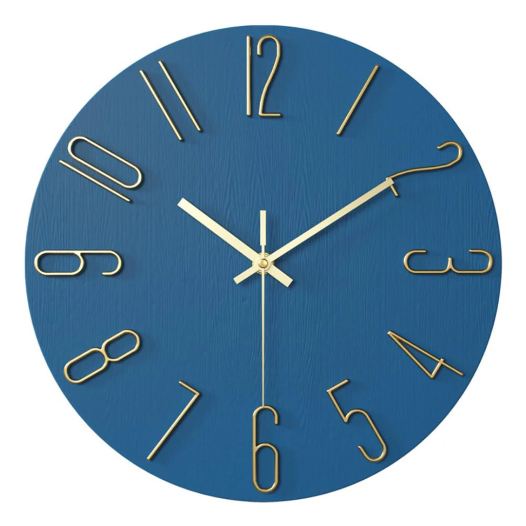 Black Silent Wall Clock 12 Inch
