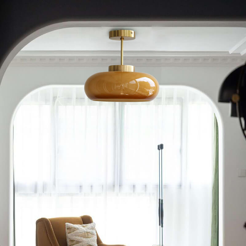 Bauhaus Glass Ceiling Light Semi Flush Mount