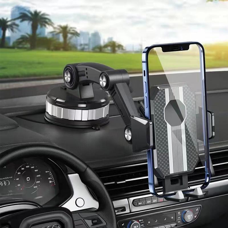 Suction Cup Car Phone Holder for Dashboard and Windshield | One Touch Lock with Telescopic Arm and 360 Swivel