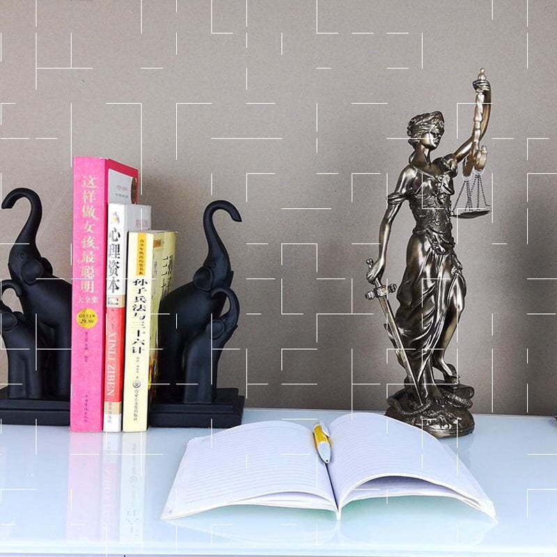 Lady Justice Statue in Hand Painted Bronze Finish | Goddess Figurine with Scales and Sword for Desk or Office | Gifts for Him