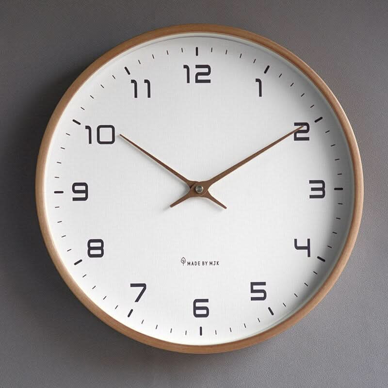Wooden Wall Clock with Minimalist Scandinavian Design