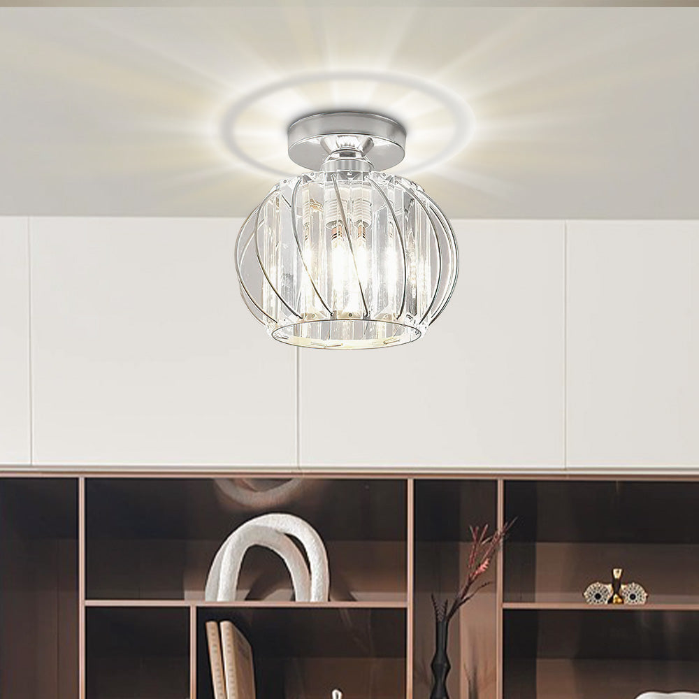 Nordic Glass Ceiling Light | Available in Black, Gold, or Silver | Minimal Design for Hallways and Living Spaces