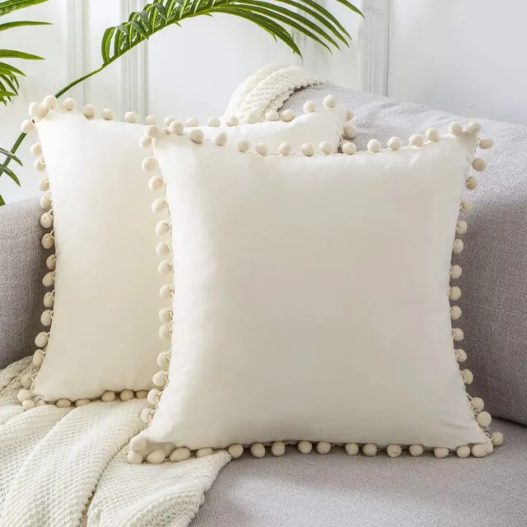 Scandinavian Cushion Cover Set Cotton Linen | 2 Pack