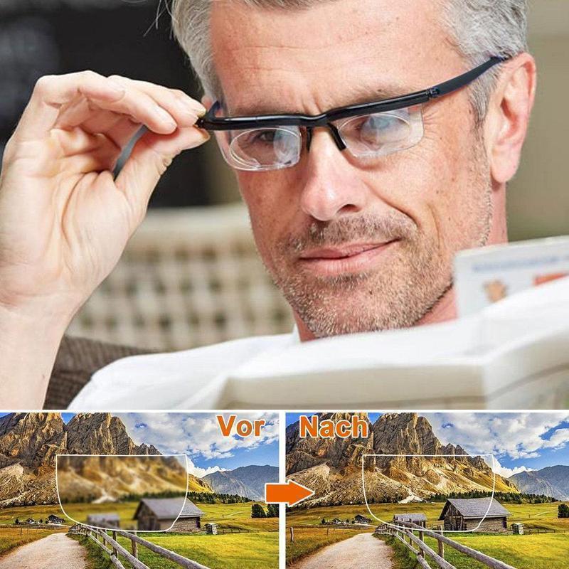 Adjustable Focus Reading Glasses Unisex | Dial Set Zoom Lenses for Near and Mid Range | Lightweight Frame