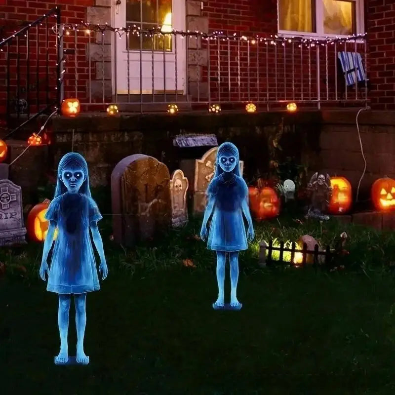 Metal ghost yard decoration set of 2 for Halloween