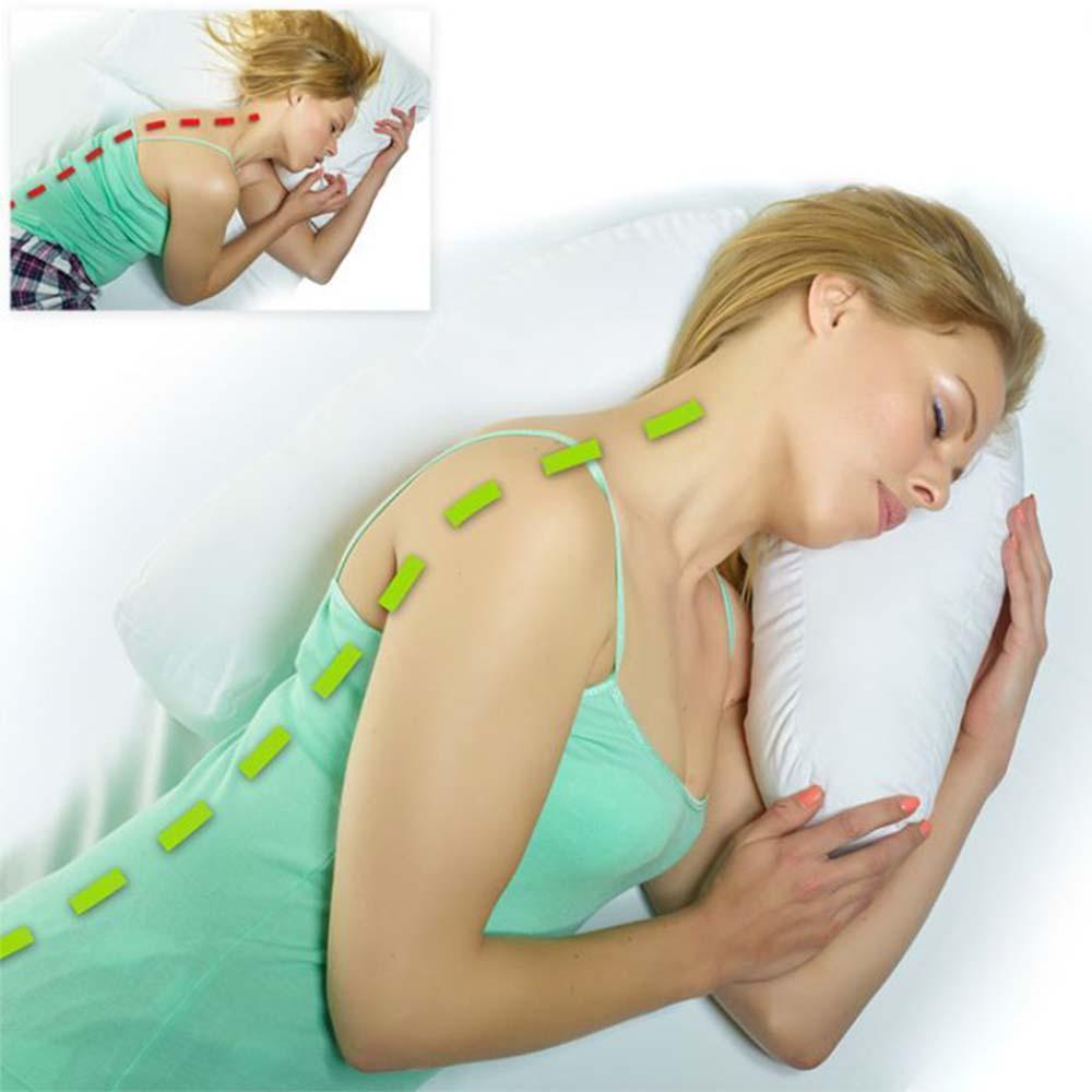 Side Sleeper Neck Support Pillow with Ear Recess | Contoured Shape, Polyester Fiber Fill | One, Two or an Extra Cover