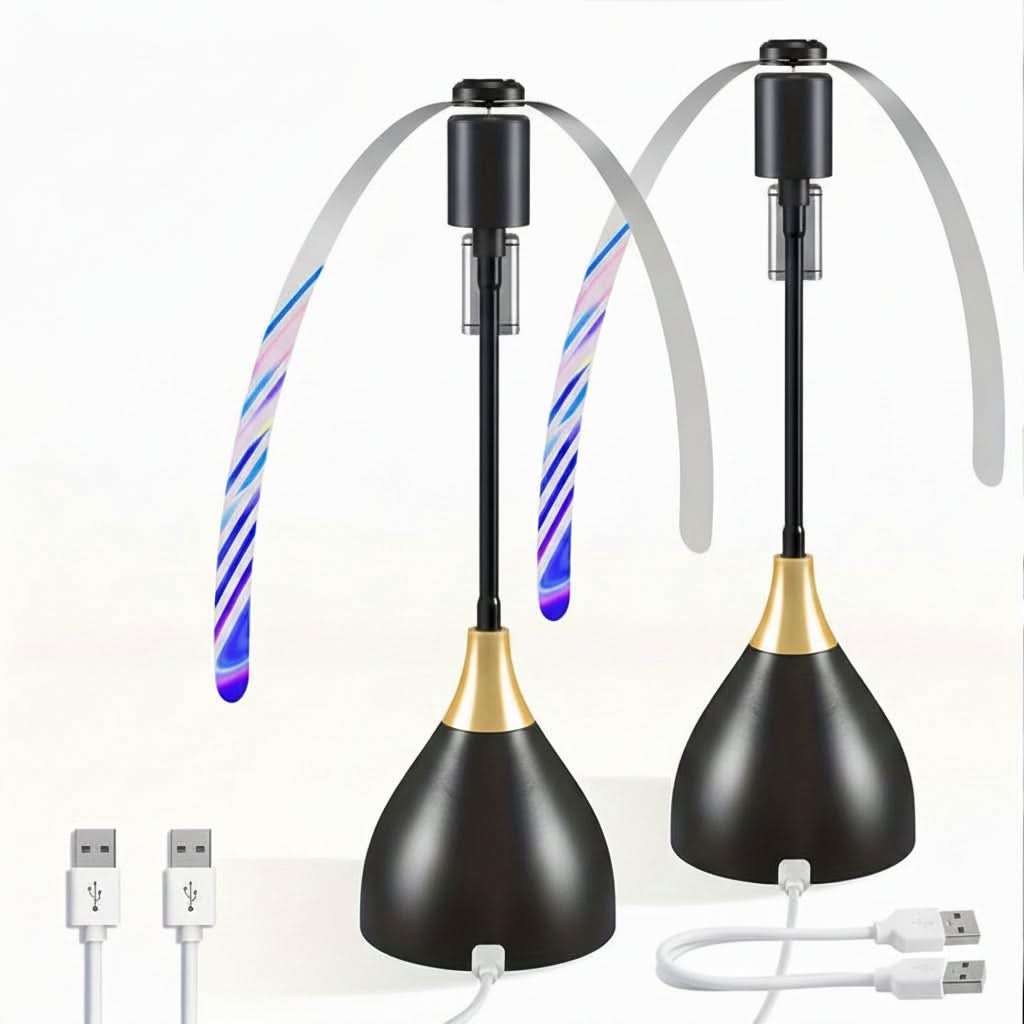 Tabletop Fly Fan for Outdoor Dining | Rotating Blades, USB Rechargeable | Quiet Insect Control for Picnics and BBQs