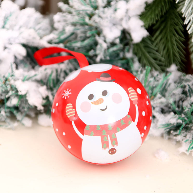 Christmas Ornaments with Santa and Reindeer Illustration | Round Ball Shape with Ribbon Hanger | Four Colorways for Tree Display