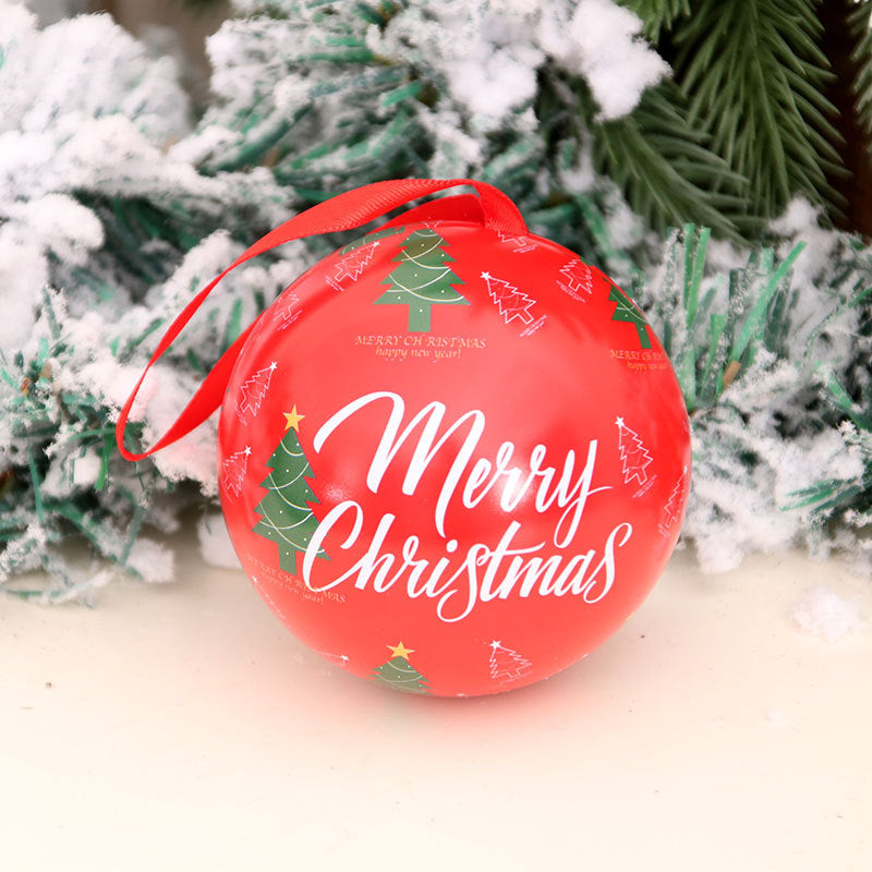 Christmas Ornaments with Santa and Reindeer Illustration | Round Ball Shape with Ribbon Hanger | Four Colorways for Tree Display