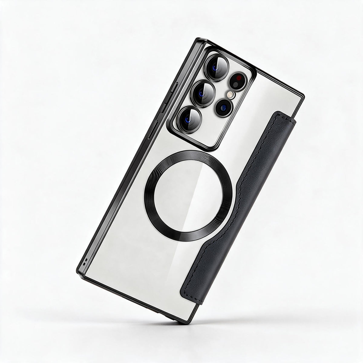 Magnetic Flip Wallet Phone Case for Samsung Galaxy | Faux Leather with RFID Card Slot and Camera Lens Guards