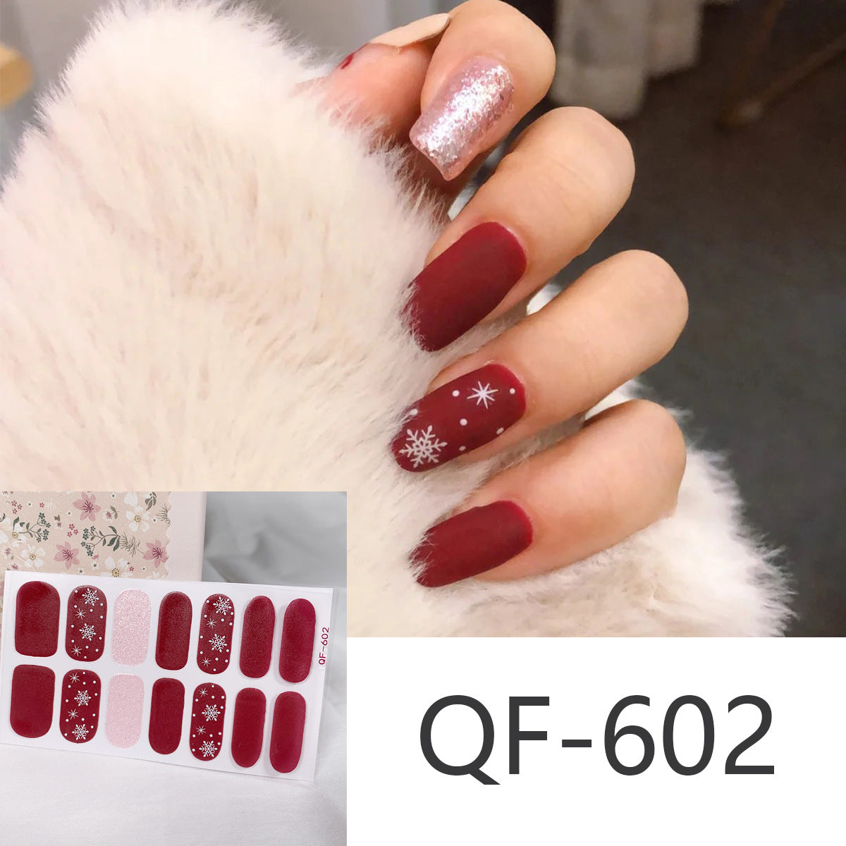 Christmas Nail Wraps and Stick On Nails Set | Gingerbread, Tree and Candy Stripe Designs | Eight Sheets To Choose From