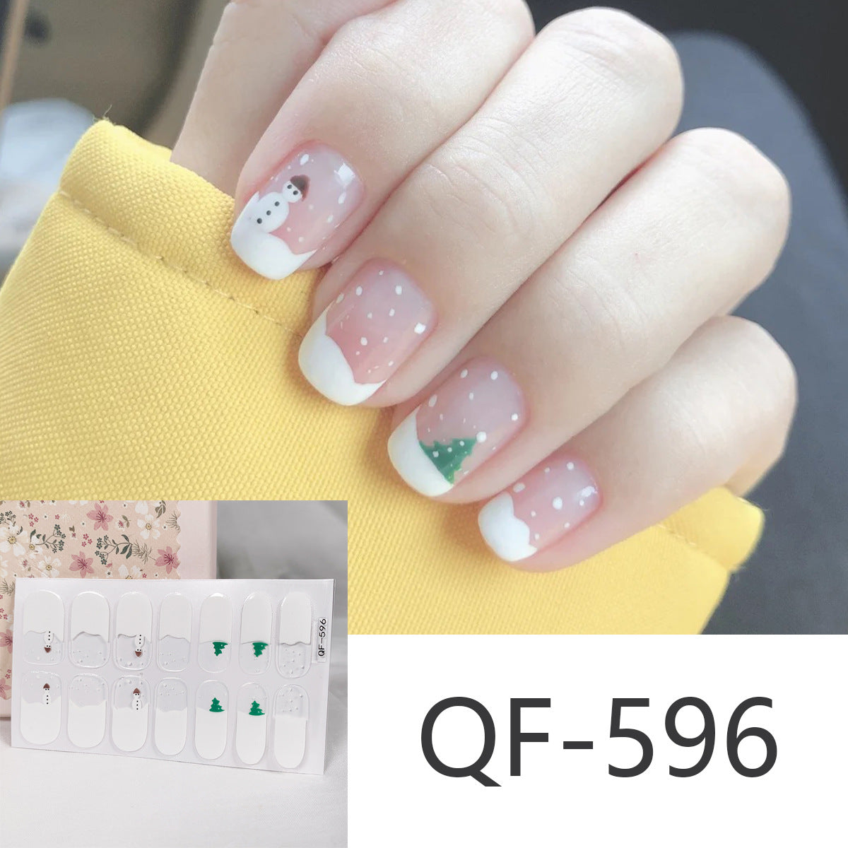 Christmas Nail Wraps and Stick On Nails Set | Gingerbread, Tree and Candy Stripe Designs | Eight Sheets To Choose From