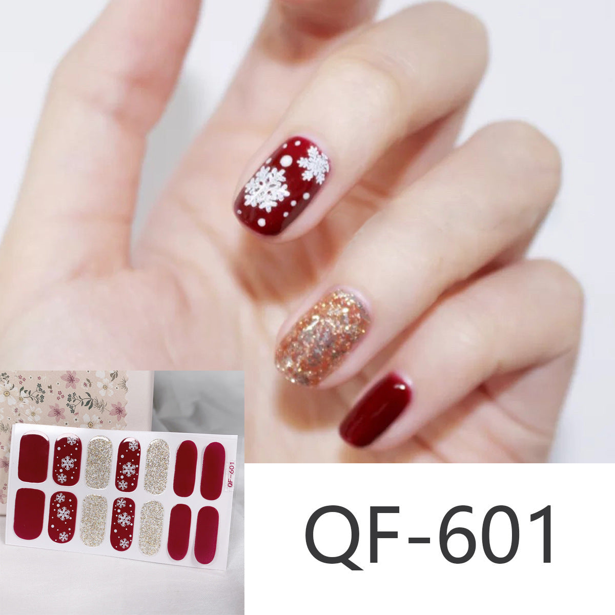 Christmas Nail Wraps and Stick On Nails Set | Gingerbread, Tree and Candy Stripe Designs | Eight Sheets To Choose From
