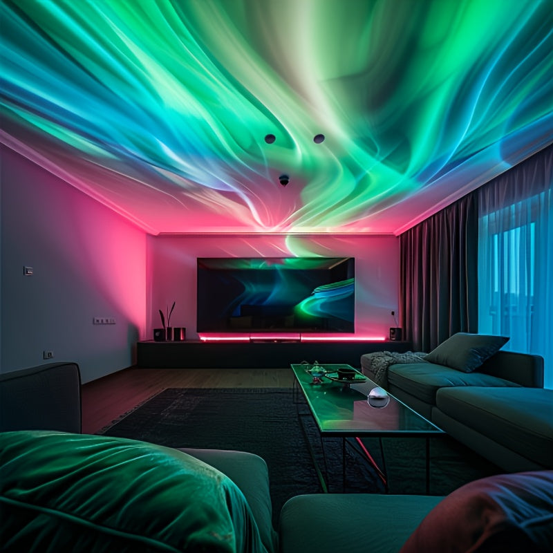 Aurora Projector for a Bedroom Ceiling and Walls | Multicolor Night Light for a Calm Atmosphere or a Party