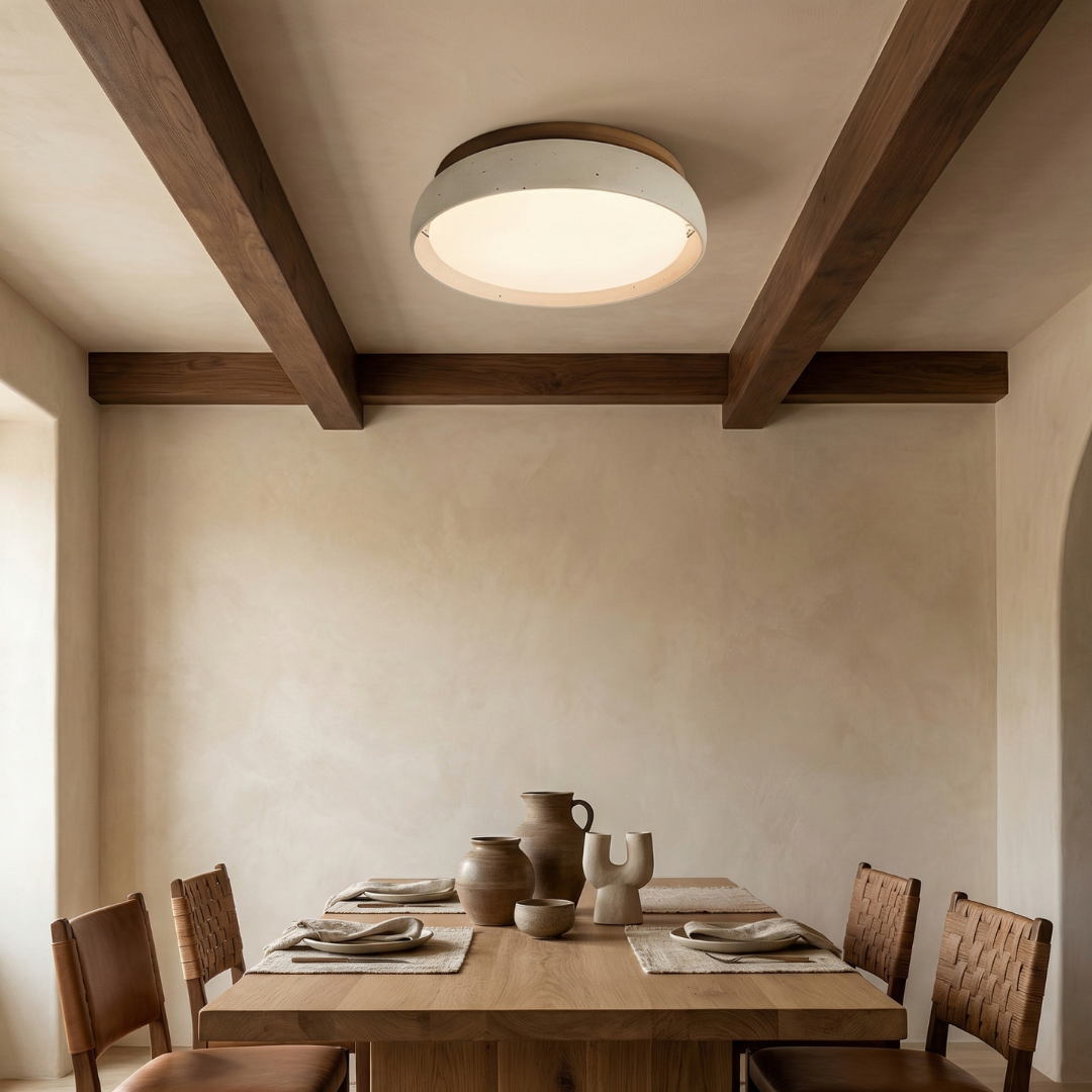 Travertine Ceiling Light Flush Mount Acrylic