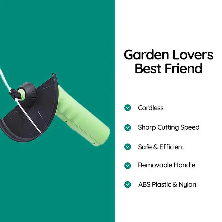 Cordless Handheld Battery Weed Trimmer | Adjustable Cutting Height for Lawn Edges and Garden Borders | Runs on AA Cells