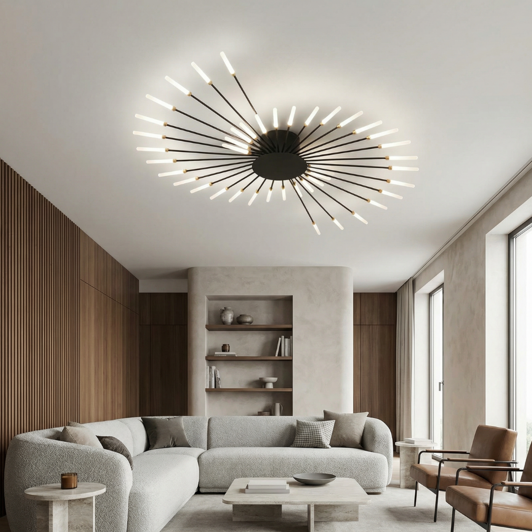 Fireworks Ceiling Light LED Black Gold