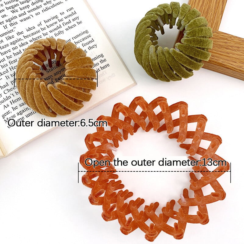 Expandable Bird Nest Hair Clip for Buns and Half-Up Styles | Soft Velvet Finish | Holds a Thick Ponytail Without Pulling