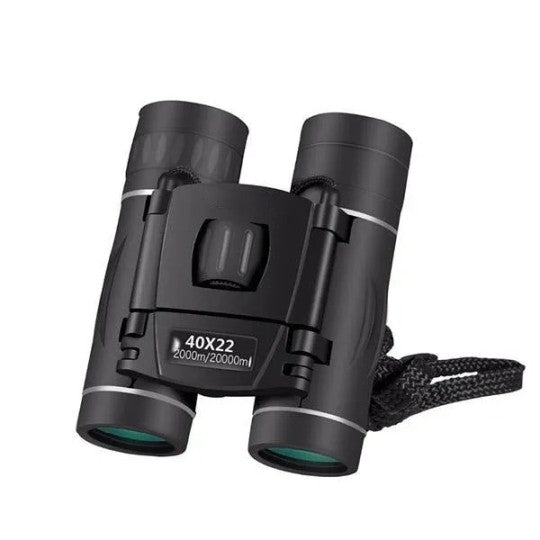 Compact Folding Binoculars with 40x22 Wide Angle Zoom | HD Optics for Hiking, Camping and Bird Watching | Pocket Size