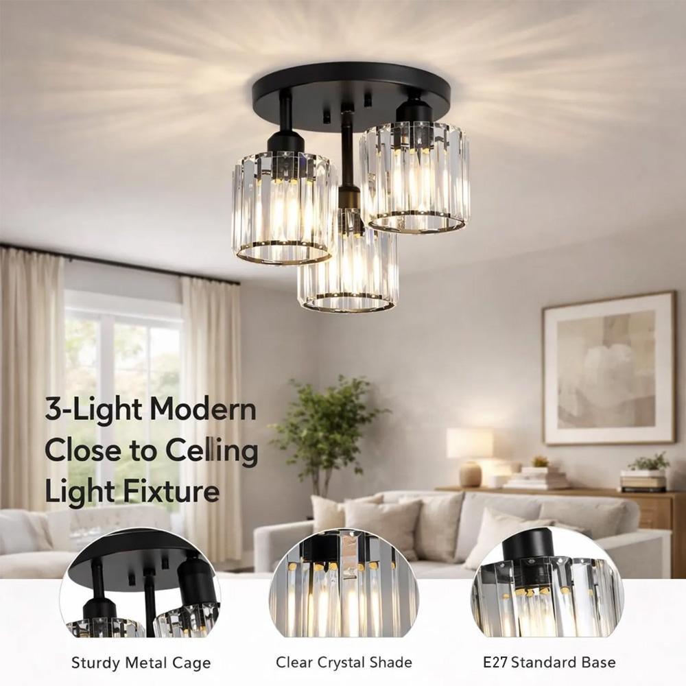 Crystal Ceiling Light Semi Flush Mount