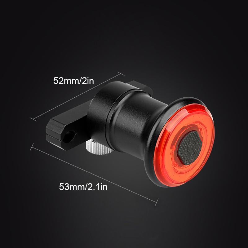 Rear Bike Light with Automatic Brake Sensing | USB Rechargeable IPX6 Aluminum Body | Mounts on Saddle or Seatpost