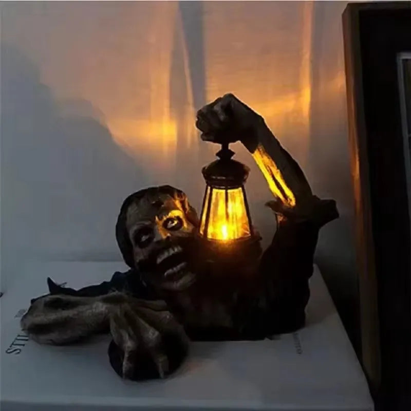 Zombie figure emerging from the ground with outstretched arms