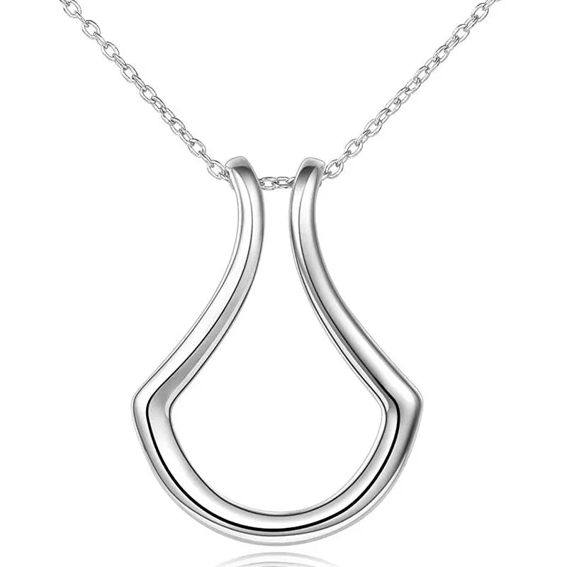 Ring Holder Pendant Necklace for Jewelry Storage | Keeps a Wedding Band Safe at Work | Hypoallergenic, Gold or Silver