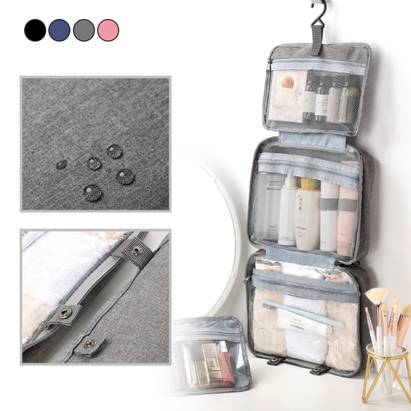 Cosmetic Organizer for Travel with Four Compartments | Padded, Water Resistant Shell | Packs Into a Suitcase or Backpack