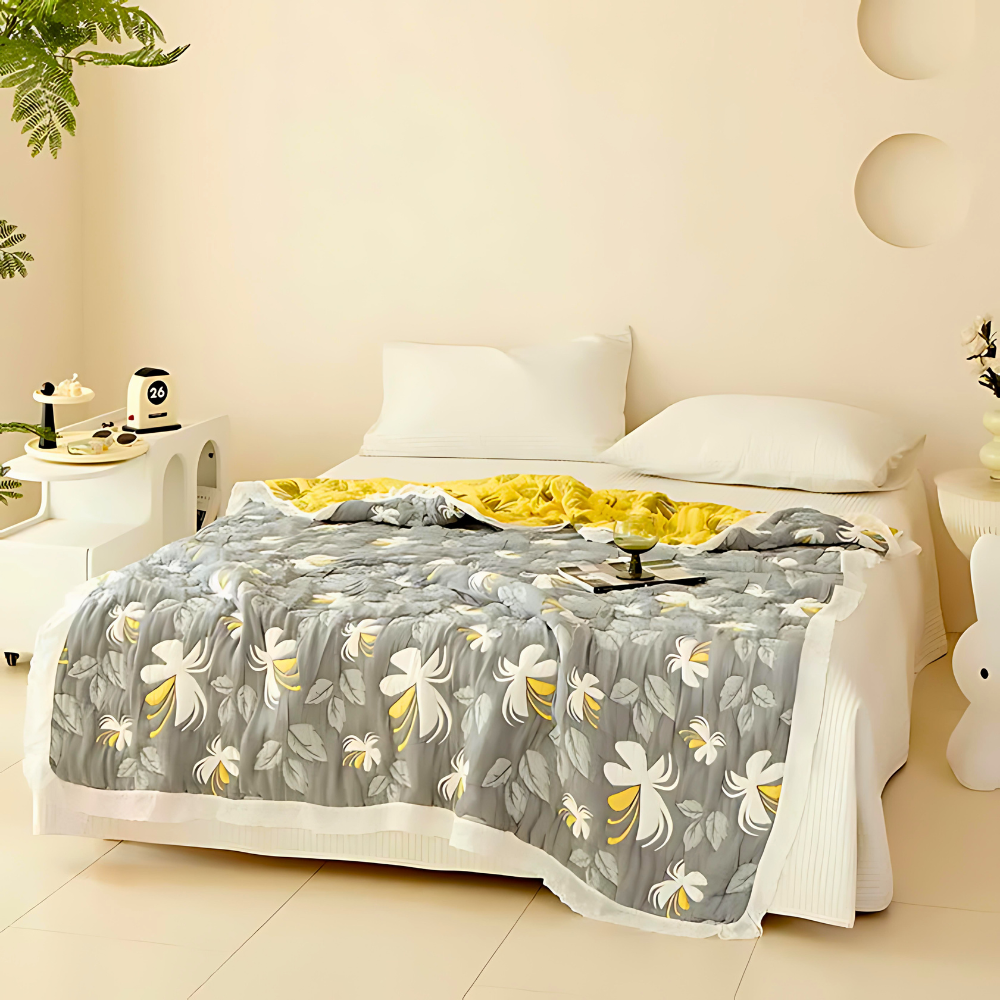 Fiber Floral Summer Blanket Quilt