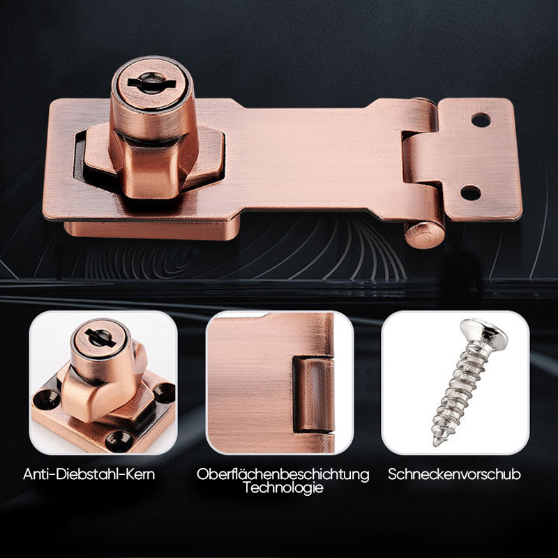 Door Lock Latch with Key for Cabinets, Lockers and Tool Boxes | Zinc Alloy, Quarter Turn | Sticks On or Screws Down