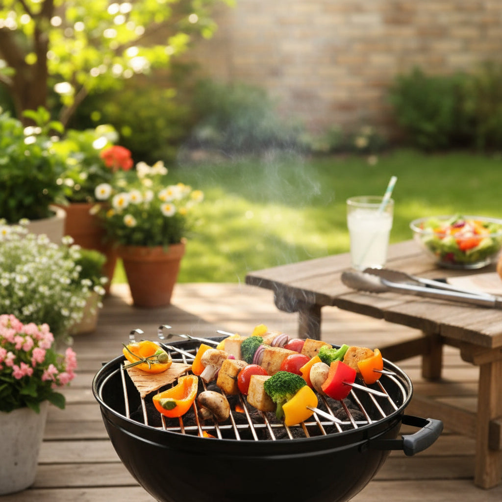 Long Handle BBQ Skewers Set of 6, 23.6 In | Durable Reusable Design | Heat-Safe Grilling Tool for Meat, Veggies & Kebabs