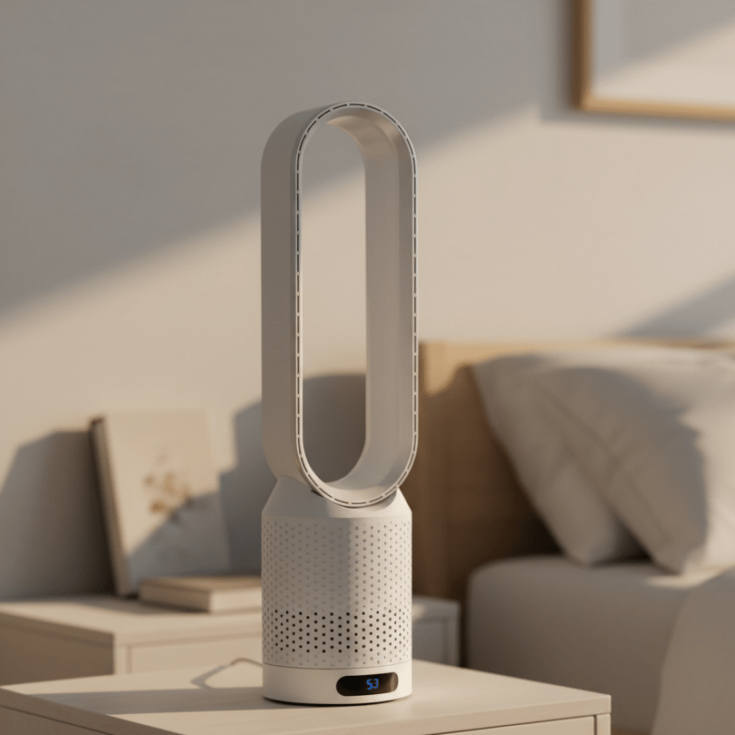 Bladeless Tower Fan with 6 Speed Levels | 90° Oscillation, Quiet Operation | Modern Air Circulation for Any Room