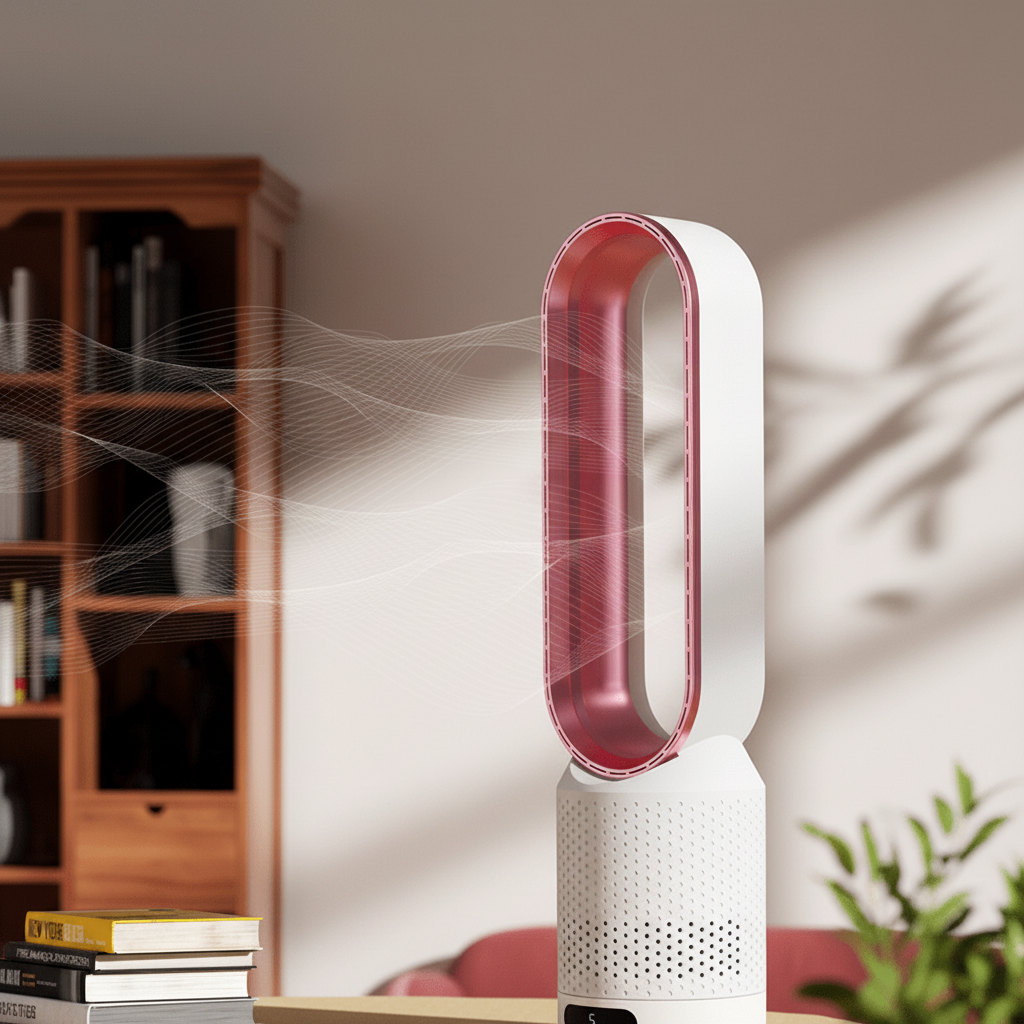 Bladeless Tower Fan with 6 Speed Levels | 90° Oscillation, Quiet Operation | Modern Air Circulation for Any Room