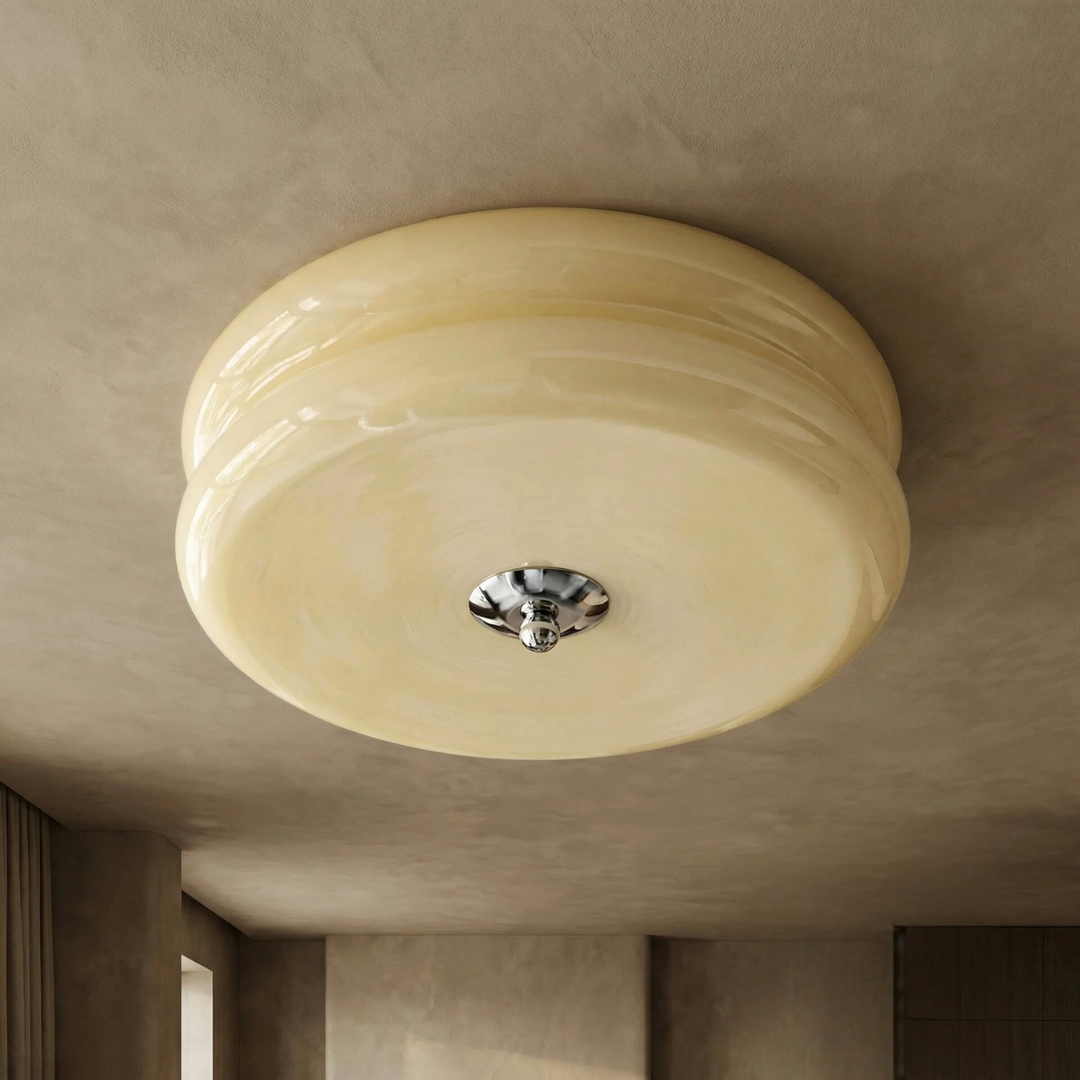 Vintage Glass Ceiling Light LED Gold Chrome