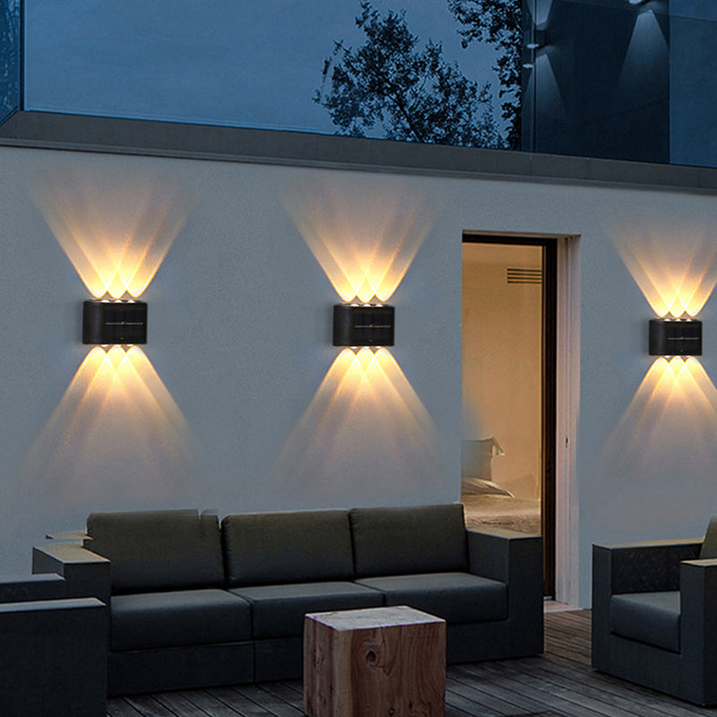 Solar Outdoor Wall Lamp with Motion Sensor | Up and Down Light for Walls, Doorways and Paths | Weatherproof, No Wiring