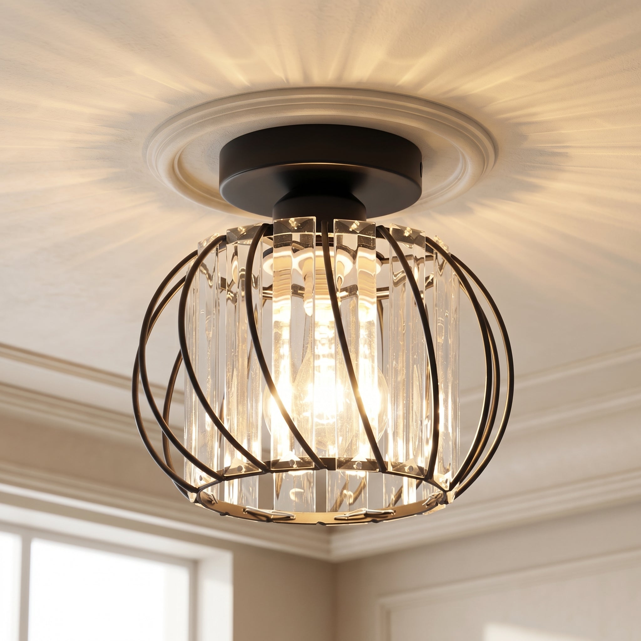 Nordic Glass Ceiling Light Minimal Hallway