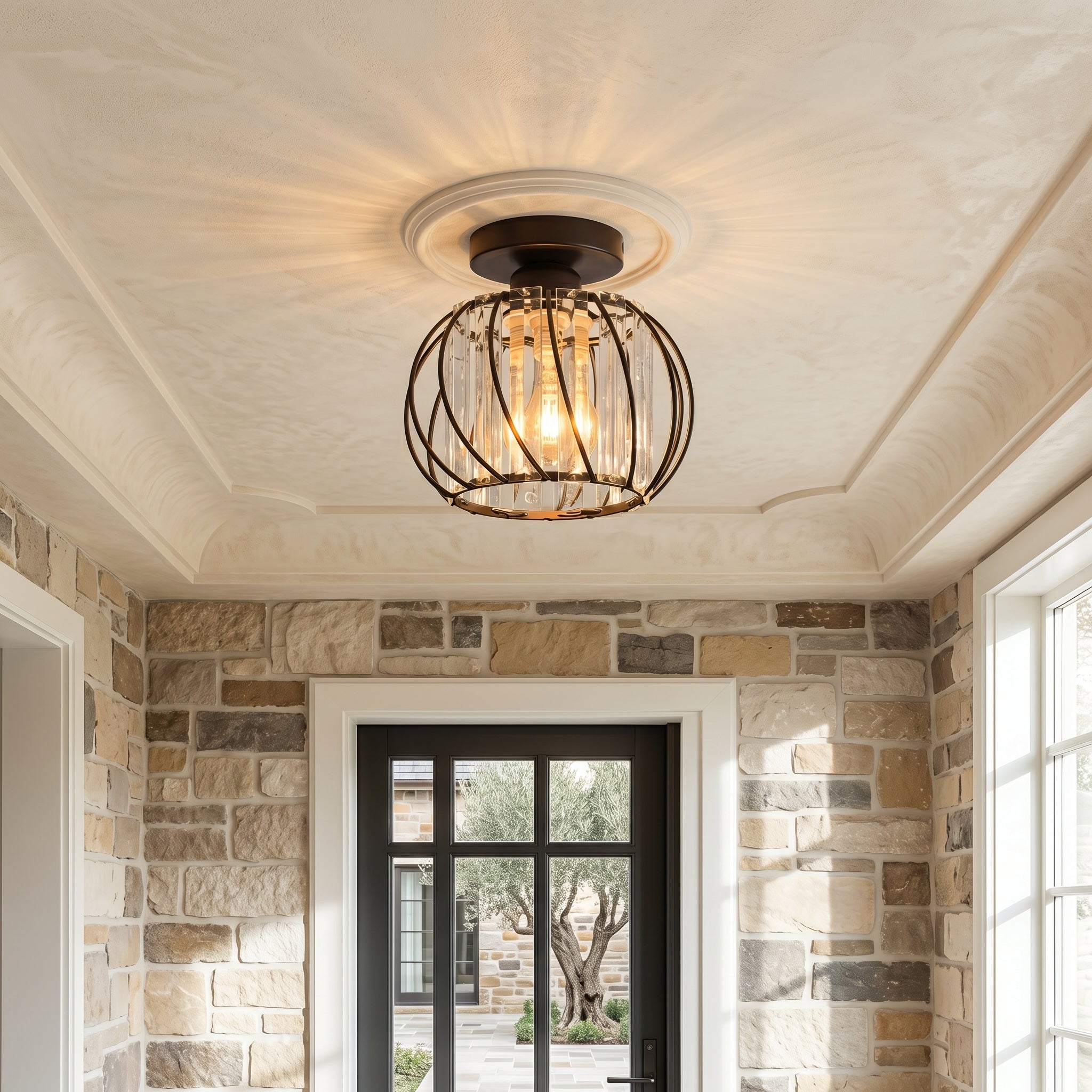 Nordic Glass Ceiling Light Minimal Hallway
