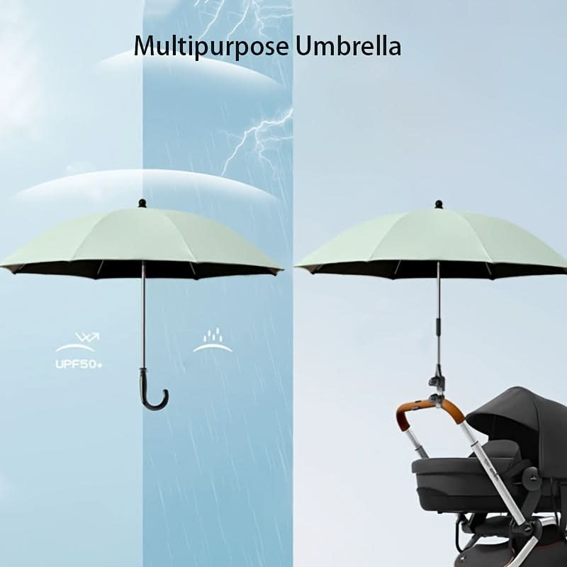Bendable Arm Sunshade Umbrella for Strollers & Trolleys | UV-Resistant Fabric | Adjustable Clamp Mount for Outdoor Walks