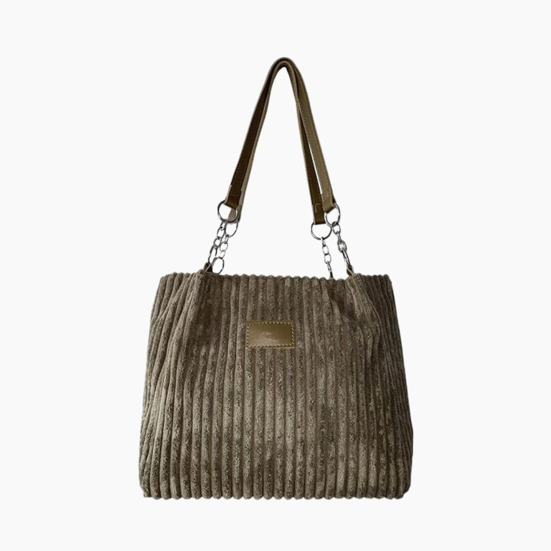 Ribbed Shoulder Tote Bag with Clip On Strap | Fits a Phone, Cards and Cash | Four Colors, 26 x 12 cm