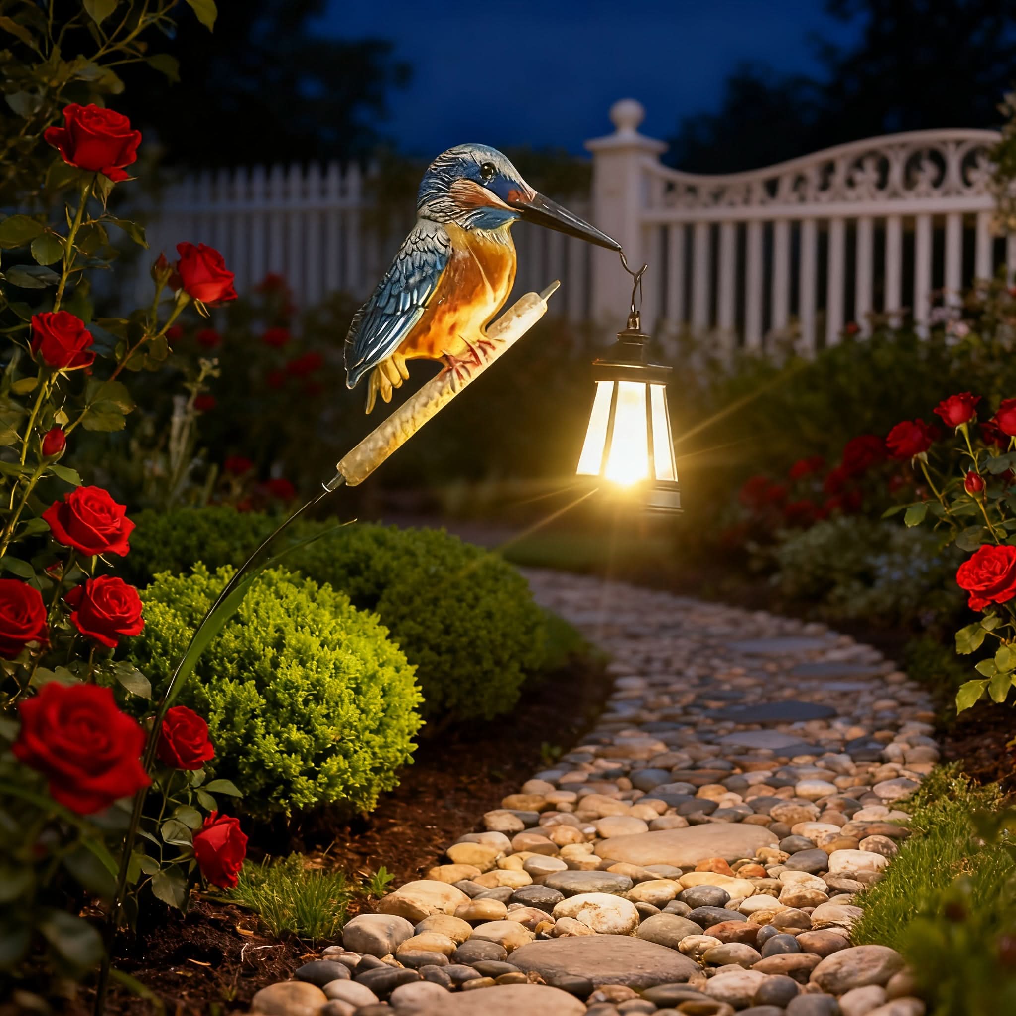 Solar Hummingbird Hanging Lantern | Metal, IP65 Waterproof | Auto Dusk-to-Dawn Solar Light for Gardens, Yards & Patios