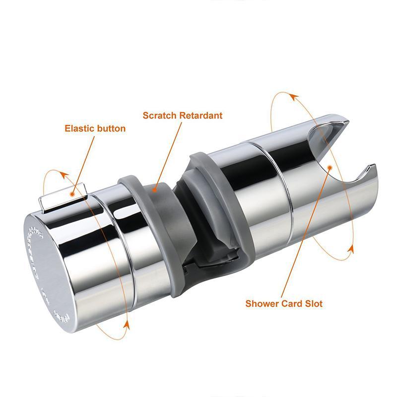Shower Head Holder for Slide Bars from 0.71 to 0.98 in | Rotates a Full 360 Degrees | Chrome Plated ABS Bracket