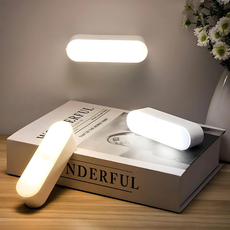 Rechargeable LED Wall Sconce with Motion Sensor | Magnetic, Adhesive or Portable | 5.5 Inch Lamp for Halls and Closets