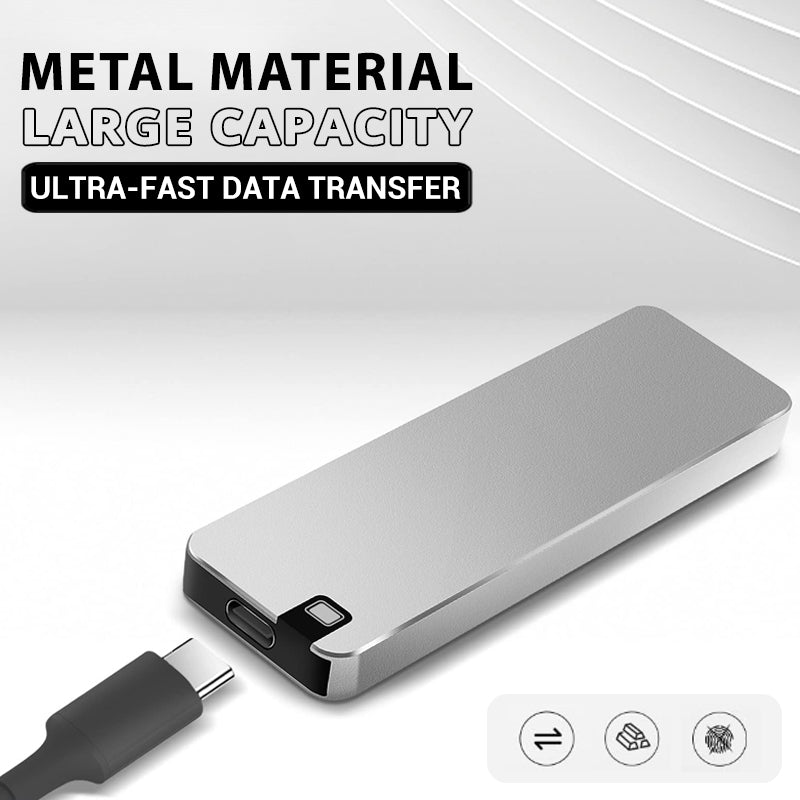 64 GB SSD External Hard Drive with USB C | Transfers Up to 500 MB per Second | Metal Case in Grey, Red or Blue