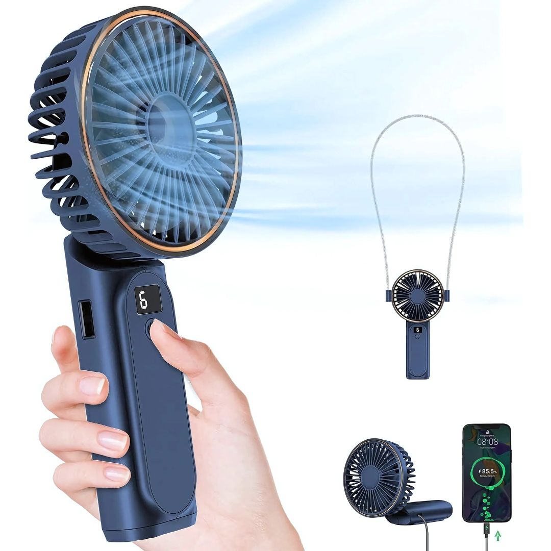 Compact Mini Hand Fan for Quick Cooling | USB Rechargeable, Lightweight | Ideal for Travel &amp; Everyday Use