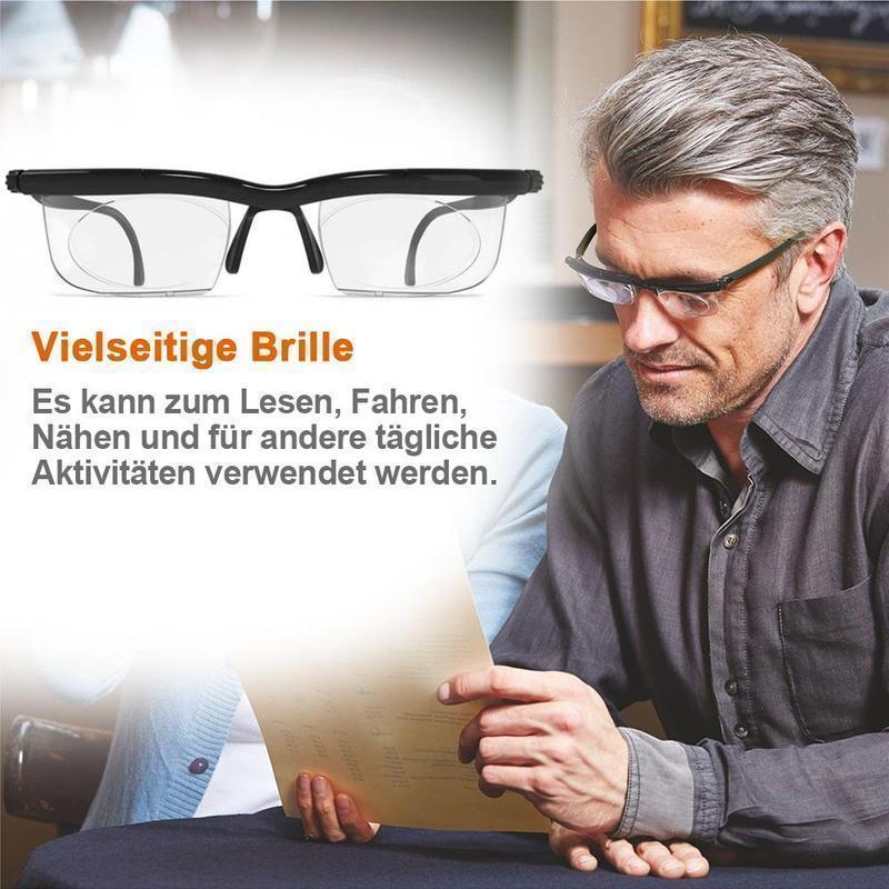 Adjustable Focus Reading Glasses Unisex | Dial Set Zoom Lenses for Near and Mid Range | Lightweight Frame