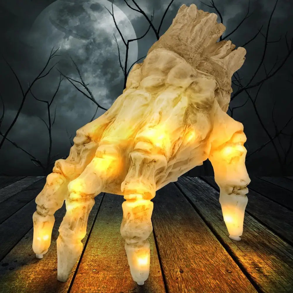 Crawling hand Halloween prop with lights and sounds