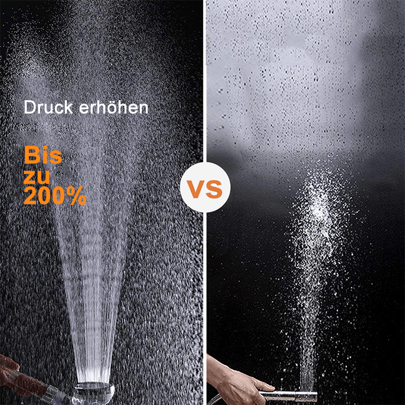 Filtered Shower Head with a Mineral Bead Cartridge | Three Spray Modes on a Turn Ring: Massage, Jet and Rainfall