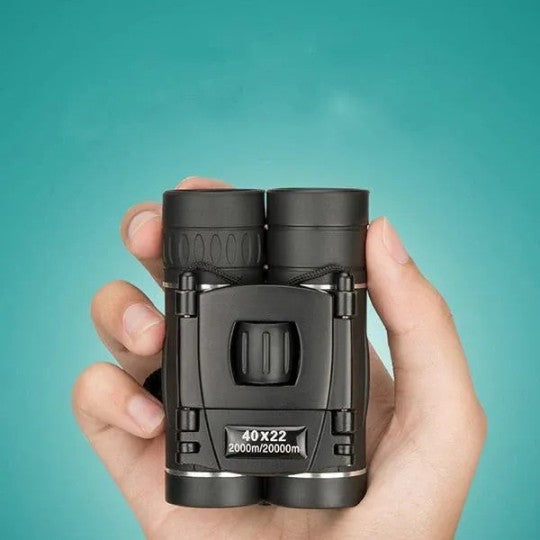 Compact Folding Binoculars with 40x22 Wide Angle Zoom | HD Optics for Hiking, Camping and Bird Watching | Pocket Size